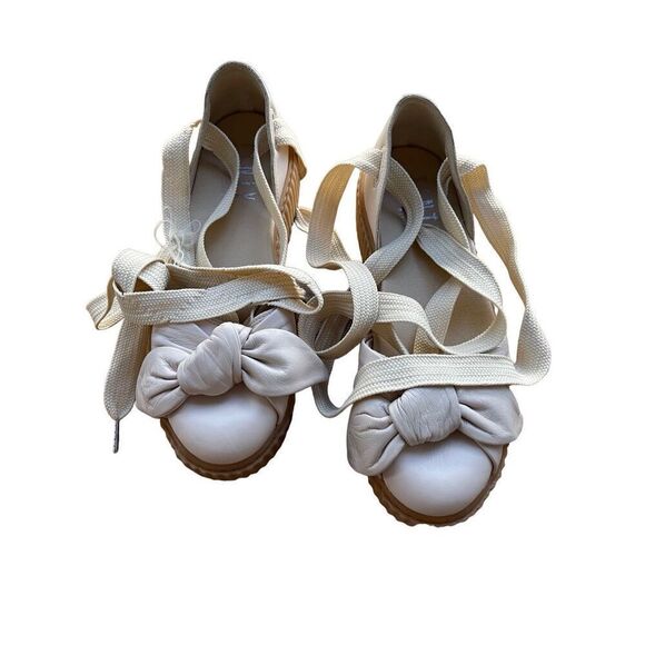 Puma Womens Pink Round Toe Lace Up Platform Bow Creeper Flat Sandal Size 9.5 - Picture 2 of 6